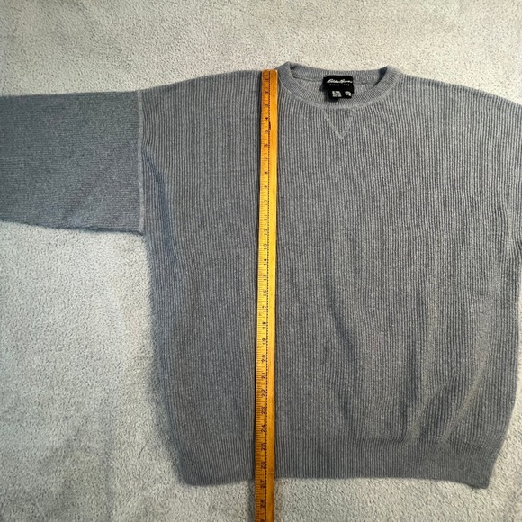 Eddie Bauer Sweater Mens Extra Large Grey Ribbed Knit Crewneck Cotton Pullover - Picture 4 of 11